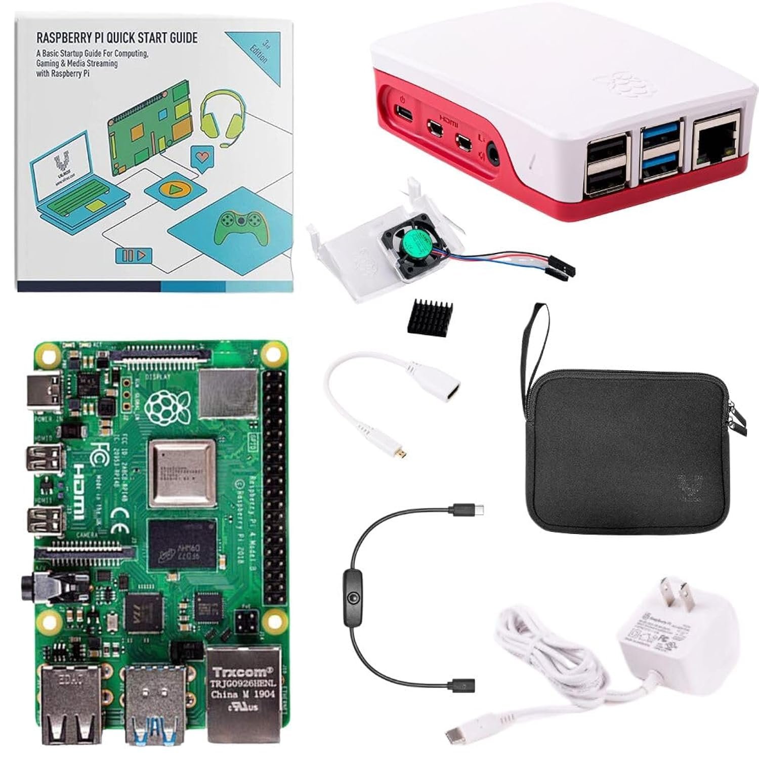 Vilros Basic Starter Kit for Raspberry Pi 4 Model B with Official Raspberry Pi Accessories-Include