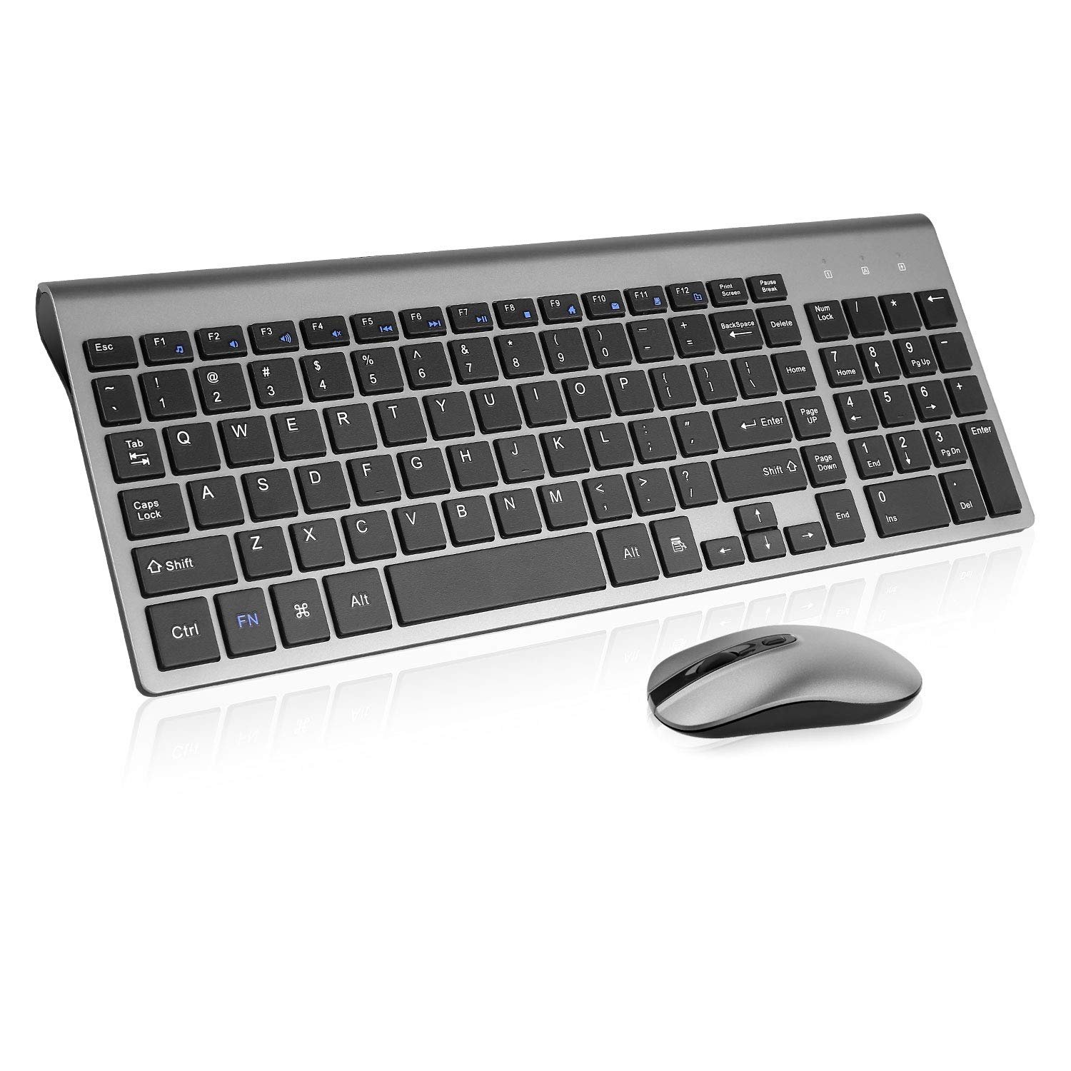 Wireless Keyboard And Mouse Combo, Compact Full Size Wireless Computer Keyboard And Mouse Set 2.4G