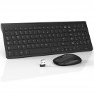 Wireless Keyboard And Mouse Combo, Ultra Slim Compact Keyboard With Silent Keys, Power Switch, Lag