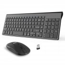 Wireless Keyboard And Mouse Combo, Compact Quiet Full Size Wireless Keyboard And Mouse Set 2.4G Ul