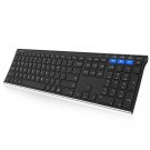Hb192 Universal Bluetooth Keyboard Multi-Device Stainless Steel Full Size Wireless Keyboard For Wi