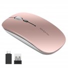 Q5 Slim Rechargeable Wireless Mouse, 2.4G Portable Optical Silent Ultra Thin Wireless Computer Mou