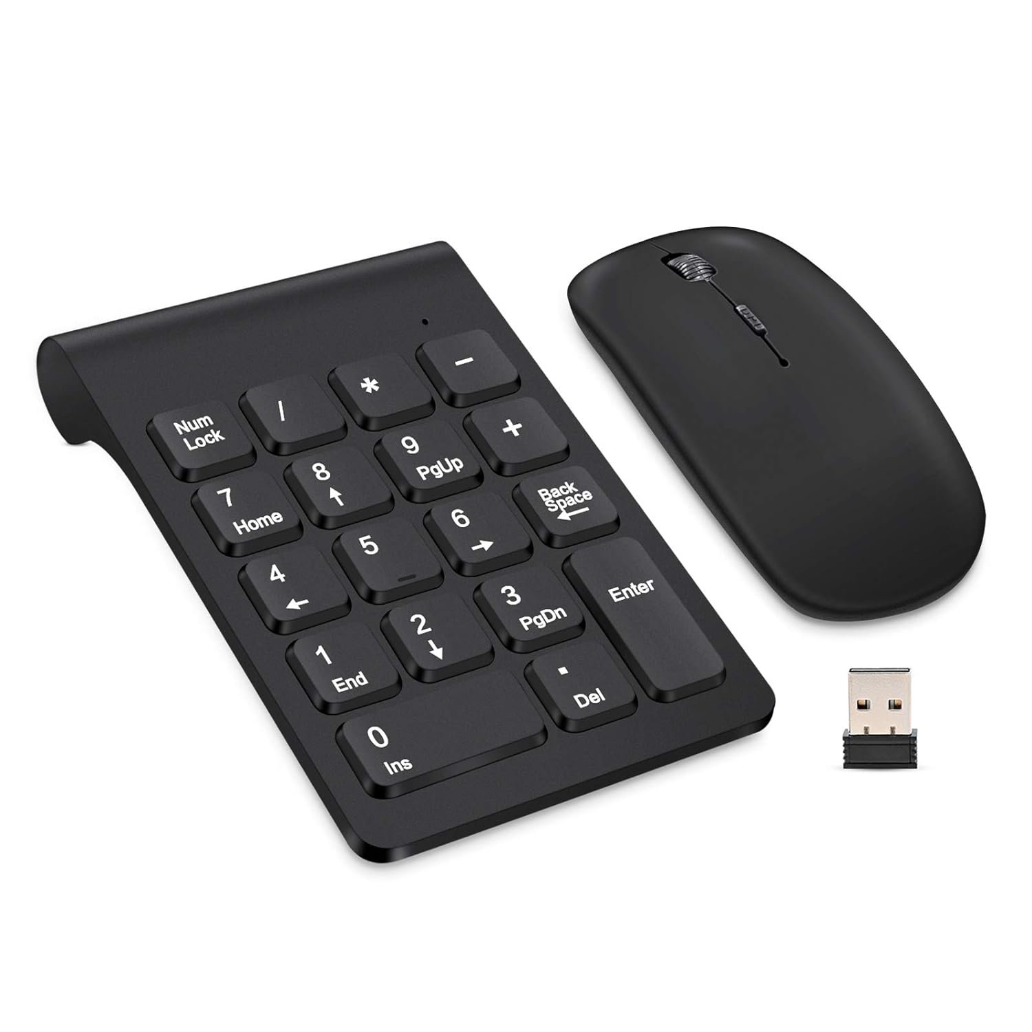 Wireless Numeric Keypad, Mini 2.4G 18 Keys Number Pad, Portable Silent Financial Accounting Numeri