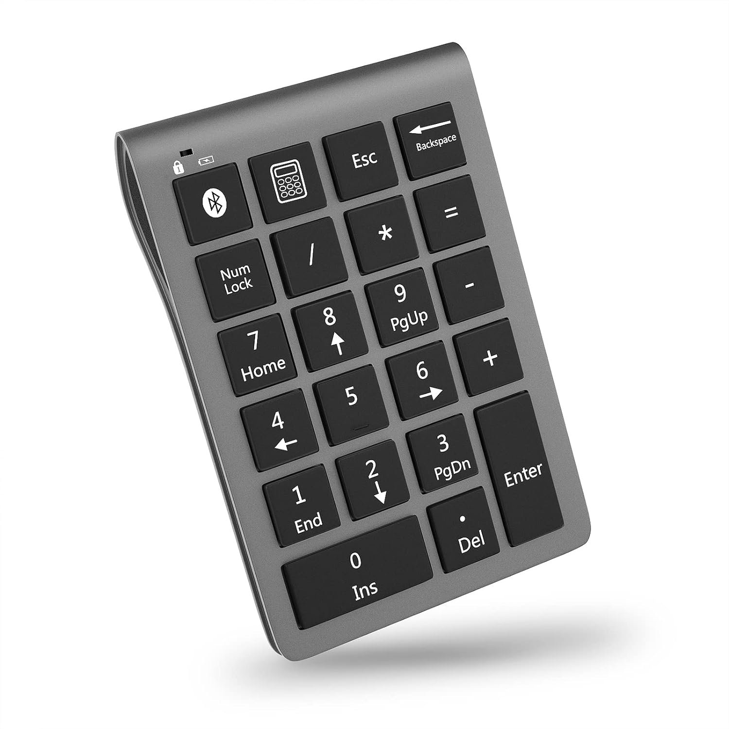 Wireless Bluetooth Number Pad: 22 Keys Wired Numeric Keypad, Rechargable Fincial Accounting 10 Key