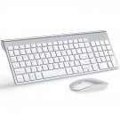 Wireless Keyboard And Mouse Ultra Slim Combo, 2.4G Silent Compact Usb 2400Dpi Mouse And Scissor Sw