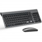 Wireless Keyboard And Mouse Ultra Slim Combo, 2.4G Silent Compact Usb 2400Dpi Mouse And Scissor Sw