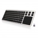 Wireless Keyboard, 2.4G Wireless Touch Tv Keyboard With Easy Media Control And Built-In Touchpad M