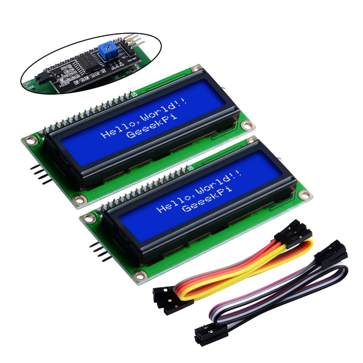 2-Pack I2C 1602 Lcd Display Module 16X2 Character Serial Blue Backlight Lcd Module For Raspberry P