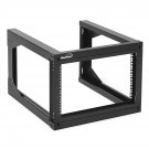 NavePoint 6U Wall Mount Open Frame Network Rack, Swing Out Hinged Gate,24 Inch Depth, Holds Networ