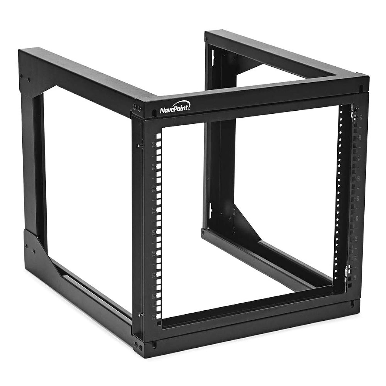 NavePoint 9U Wall Mount Open Frame Network Rack, Swing Out Hinged Gate,24 Inch Depth, Holds Networ