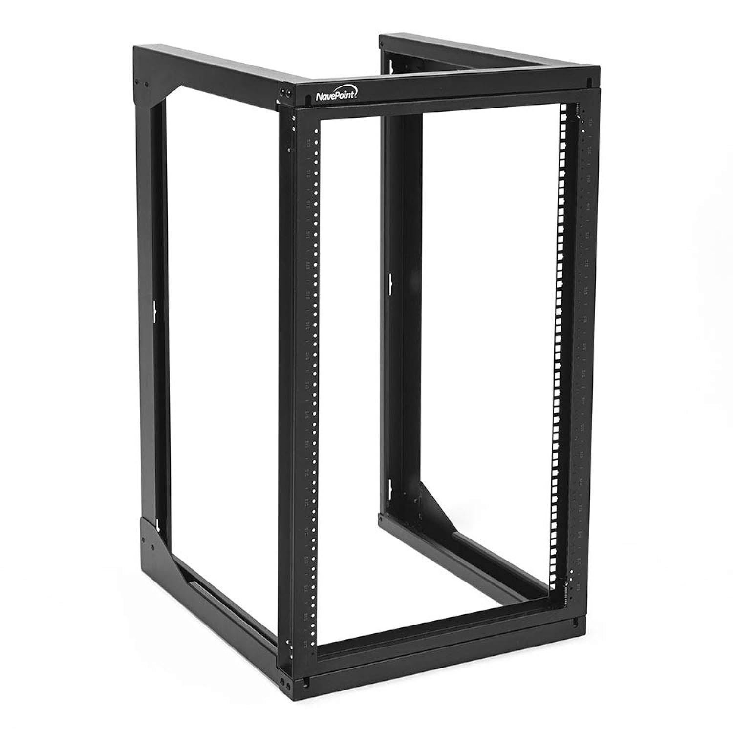 NavePoint 18U Wall Mount Open Frame Network Rack, Swing Out Hinged Gate,24 Inch Depth, Holds Netwo