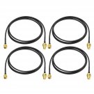 Wifi Antenna Extension Cable 4-Pack Rp-Sma Male To Rp-Sma Female Bulkhead Mount Rg174 Coaxial Cabl