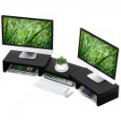 Dual Monitor Stand Riser Office Desktop Organizer Stands For 2 Monitors Length And Angle Adjustabl