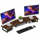 Large Dual Monitor Stand - Computer Monitor Stand, Desk Shelf For Monitor,Wood Monitor Stand With
