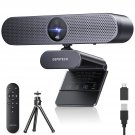 Webcam 4K, Zoomable Webcam With Microphone And Remote, Sony Sensor, 3X Digital Zoom, Noise-Canceli