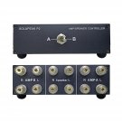 P2 2(1)-In-1(2)-Out Amp Amplifier Speaker Switcher Selector Switch Splitter 2-Way Loudspeaker Cont