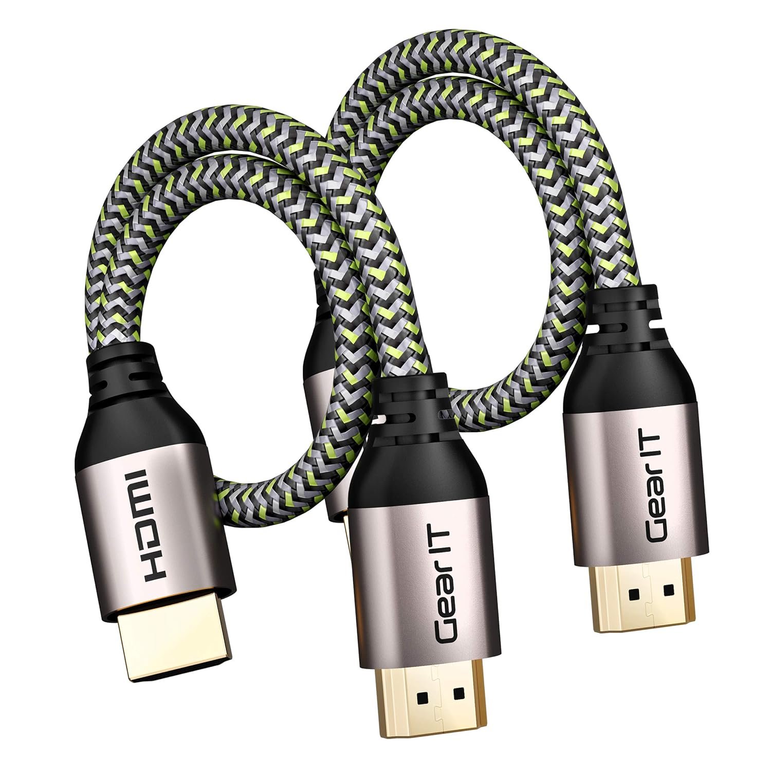 GearIT HDMI Cable (2-Pack / 0.75ft / 0.22m) High-Speed HDMI 2.0b, 4K 60hz, 3D, ARC, HDCP 2.2, HDR,