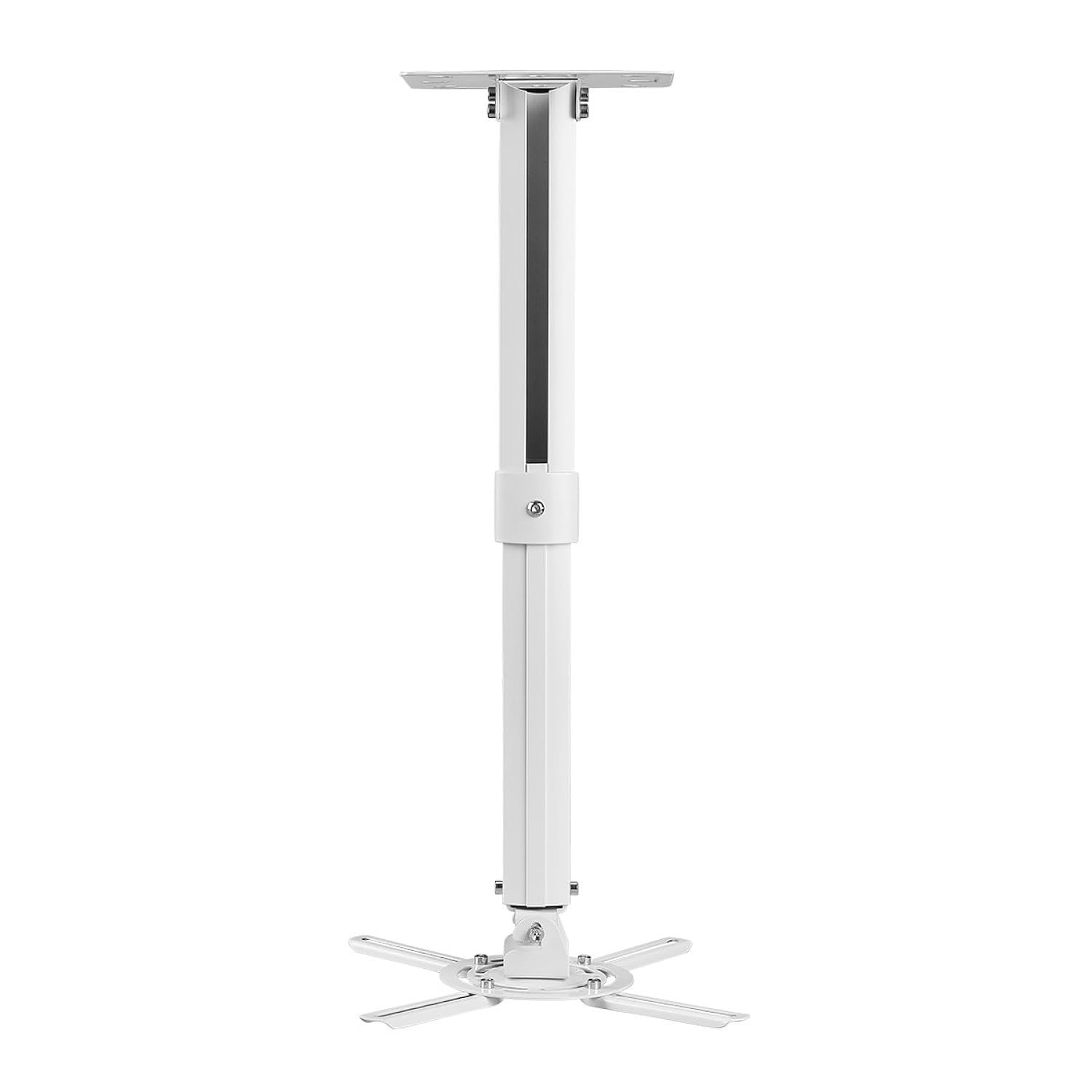 White Projector Ceiling Mount Bracket Fits Flat Or Sloped Ceiling Height Adjustable With Extendabl