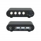 4-Way 3.5Mm Stereo Audio Switch Input Signal Source Switcher Selector Splitter Box With Line Volum
