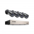Home Security Surveillance Cameras System Indoor Outdoor H.265+ 8Ch 5Mp Lite Cctv Dvr And (4) X108