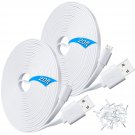 2 Pack 20Ft Power Extension Cable For Wyze Cam Pan,Wyzecam,Kasa Cam,Yi Dome Home,Furbo Dog,Nest Ca