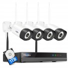 Dual Wi-Fi,2-Way Audio 5Mp Wifi Security Camera System,Expandable 10Ch Nvr, 1Tb Hard Drive,12V Dc