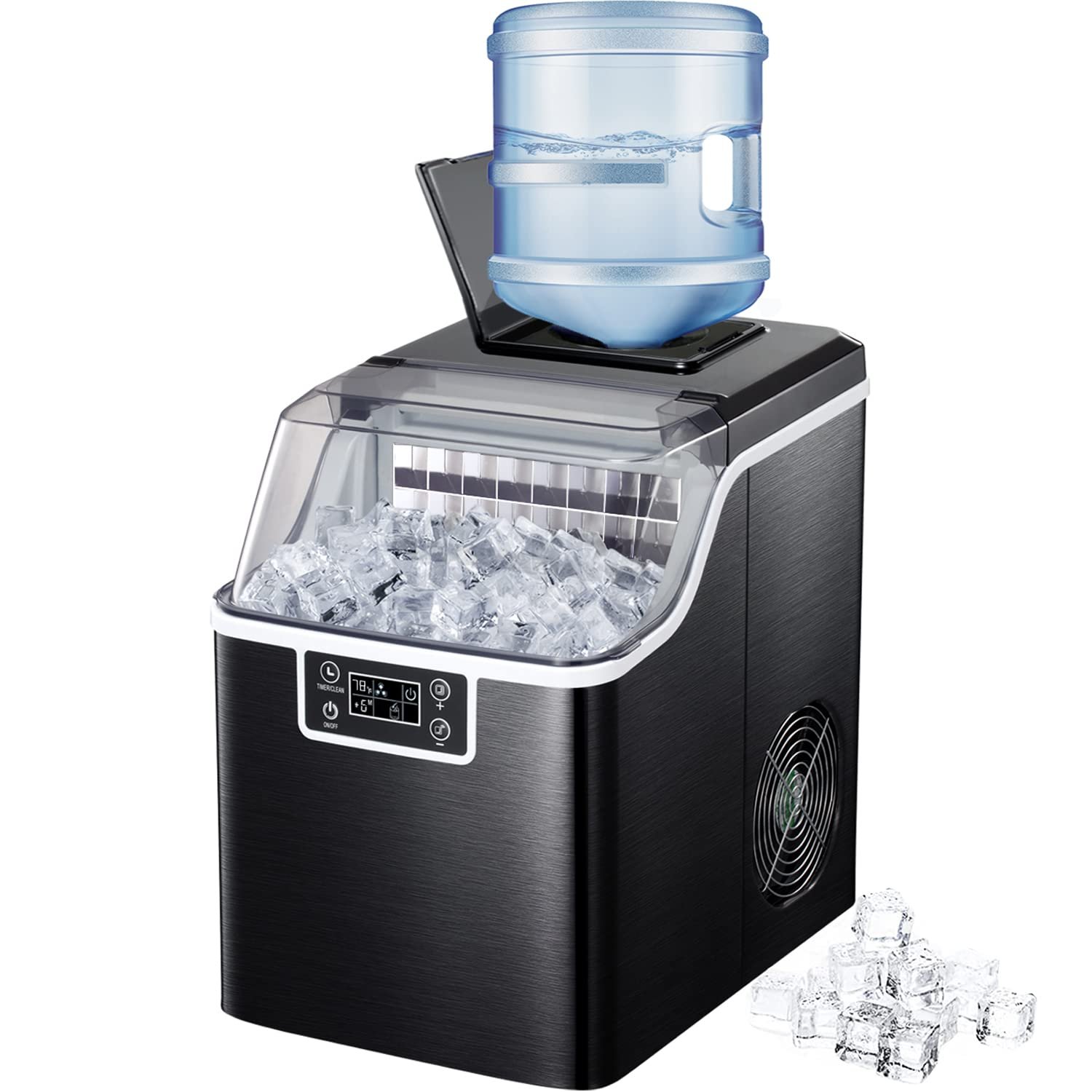 Nugget Ice Maker Countertop,34Lbs/Day,Portable Crushed Ice Machine,Self  Cleaning