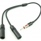Car Radio Stereo Antenna Splitter Y Adaptor 2 Female To 1 Male Plug