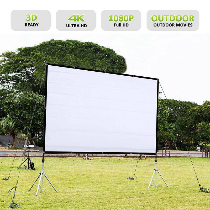 120" Projector Screen 16:9 Projection Hd Foldable Home Theater Wall 3D 4K Movies
