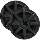 New (2) 5.25" Marine Boat Speakers.Pair.Water Black.Flush Mount.5-1/4.Waterproof