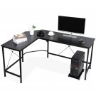Computer Desk Large 66" Modern L-Shaped Workstation Pc Stand With Round Corner
