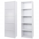 5 Tier White Bookcase Bookshelf Storage Wall Shelf Organizer For Living Room