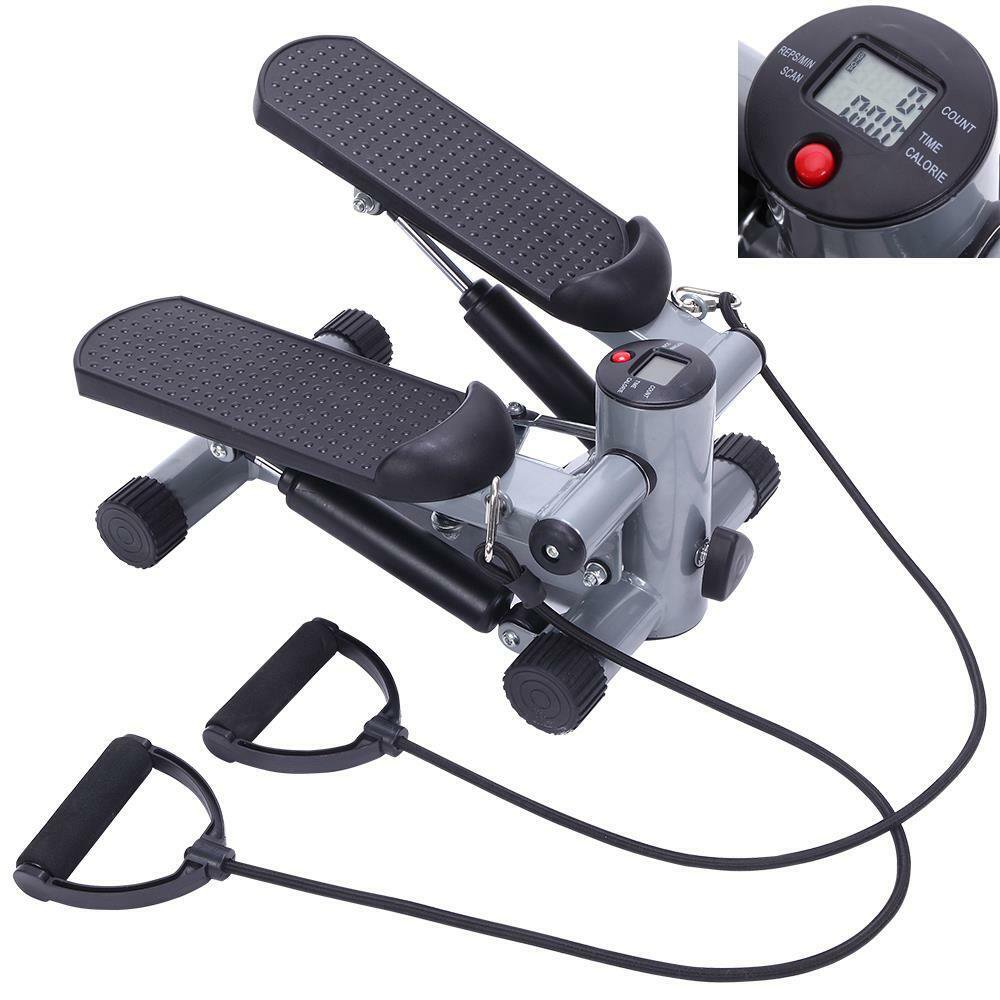 Exercise Mini Stepper Machine Workout Step Trainer Climber With Resistance Bands