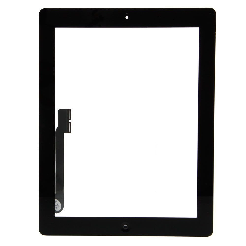 Black Touch Digitizer + Home Button + Adhesive Camera Bracket For Ipad 3 Ipad 4