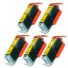 5 Yellow Ink Cartridge + Smart Chip For Cli-251Xl Cli-251 Mg5420 Mg5520 Mg5522