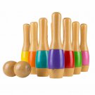 9.5 Inch Wooden Lawn Bowling Game Set With Nylon Storage Bag Kids Adults