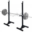 Pair Of Adjustable Squat Stands Solid Steel Barbell Dumbbell Power Rack Home Gym