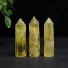 Natural Citrine Stone Healing Crystal Wands Reiki Obelisk Point Tower Decoration