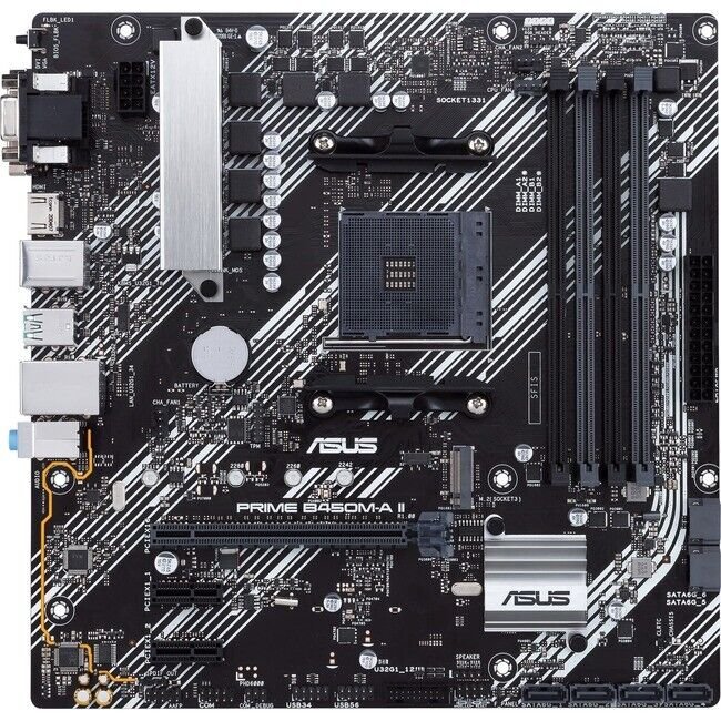 Asus Prime B450M-A II Socket AM4 DDR4 mATX Desktop Motherboard 90MB15Z0M0AAY0