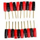 20 Pcs Speaker Pin Connectors 2Mm Gold Plated Banana Plugs Screw Terminal