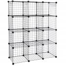 12-Cube Wire Cube Storage Organizer Shelving Wire Shelves Rack Modular Bookshelf