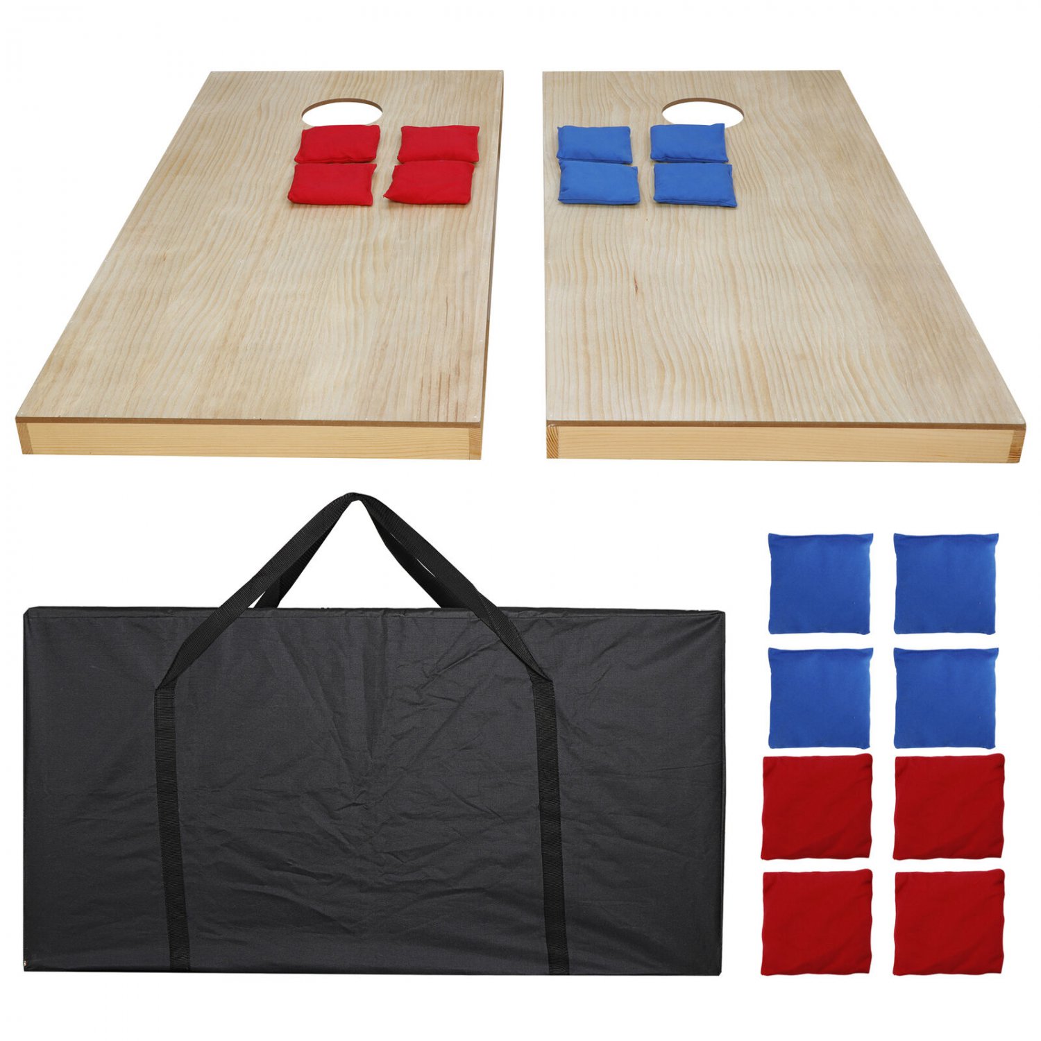 Solid Wood Bean Bag Toss Cornhole Board Game Set Size 4 X 2' Family Indoor Game