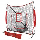 7'X7' Baseball Practice Net Pitching Aid With Strike Zone Training For Kids