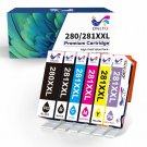 6 Pack Ink For Canon Pgi-280 Xxl Cli-281 Xxl Pixma Ts6220 Tr7520 Ts8120 Ts9121C