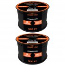 18 Ga Car Audio Primary Wire 500ft–2 Black Rolls Remote Power/Ground Electrical