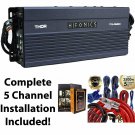 Hifonics TPS-A600.5 600W 5-Channel Compact Power Amplifier + 5 Channel Amp Kit