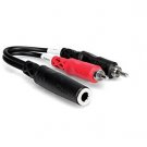 Hosa - YPR-257 - Stereo 1/4" Female to 2 RCA Male Y-Cable - 6 in.