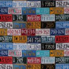 Cotton State License Plate Plates Allover Cotton Fabric Print D770.43