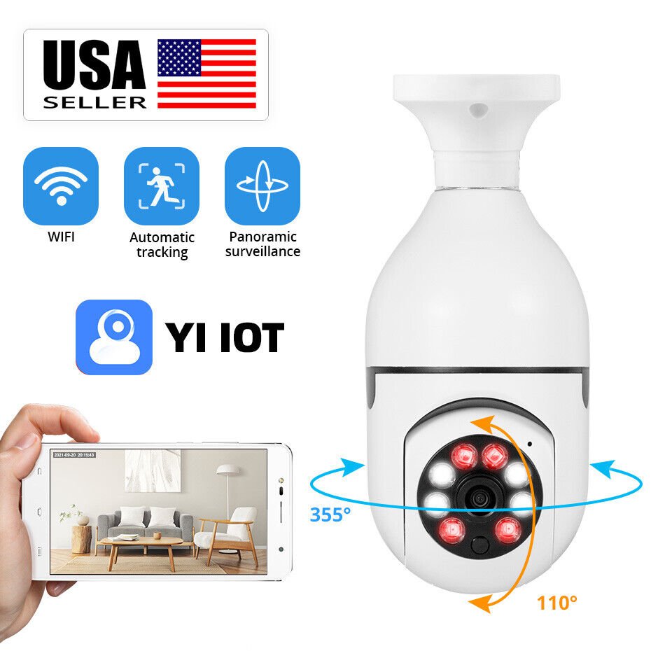 Wireless 360&Acirc;&deg; 1080P Ip E27 Light Bulb Camera Wi-Fi Smart Home Security Ir Night