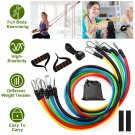 11Pcs Resistance Band Set Yoga Pilates Exercise Fitness Tube Body Workout Bands